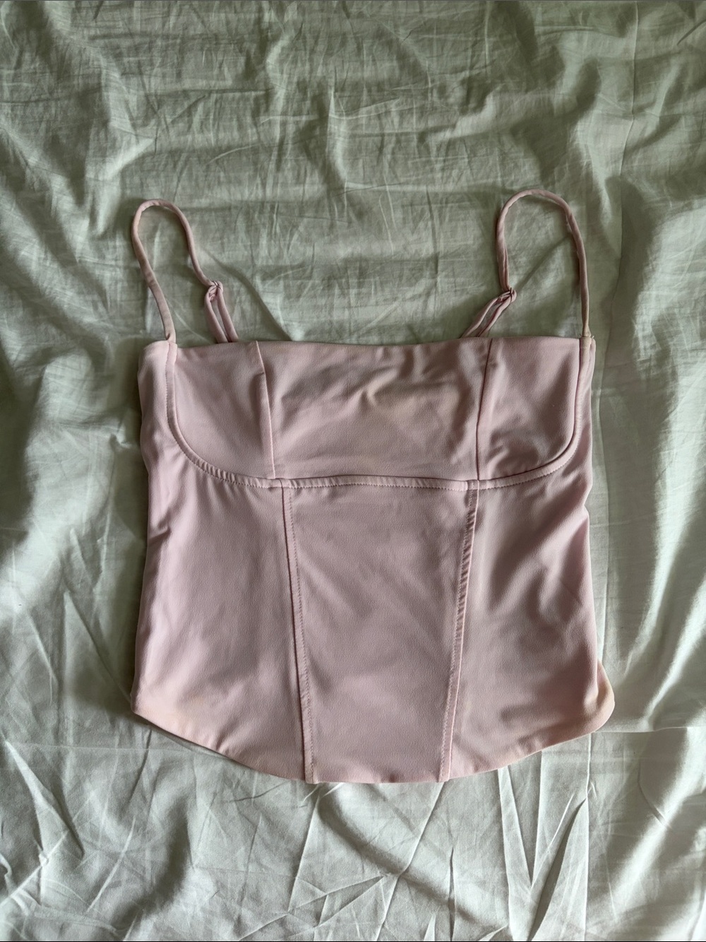 Garage Pale Pink Structured Square-Neck Cami